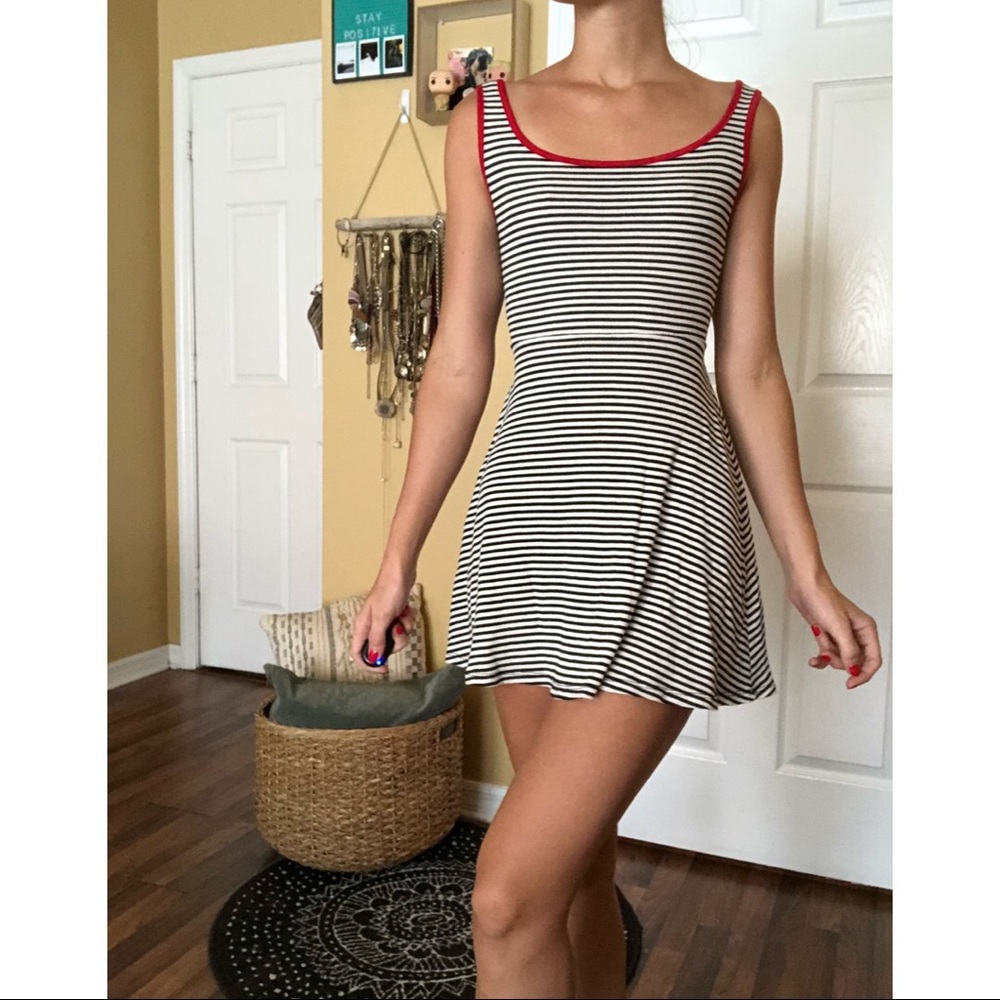 Black and white striped sundress